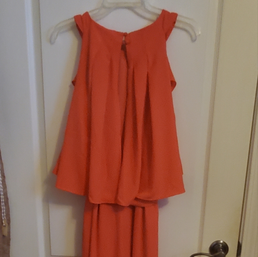 Lane Bryant Size 14W Peachy Orange Jumpsuit with belt and lining
